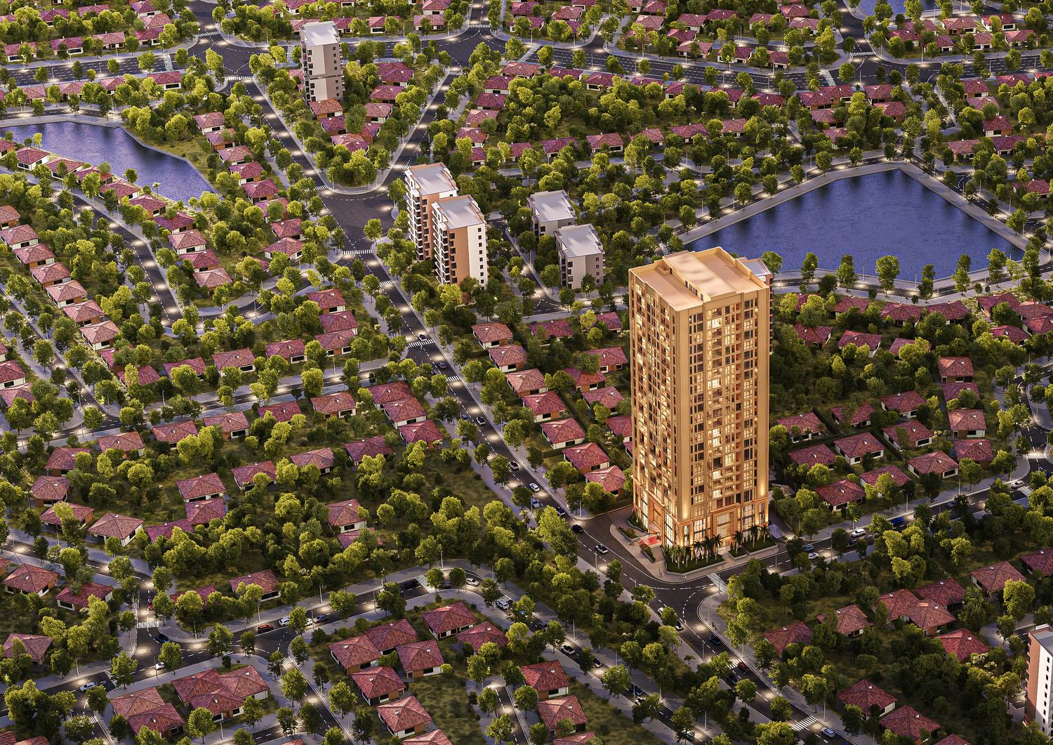 Khu đô thị, đất nền tại Phú Thọ nhìn từ trên cao