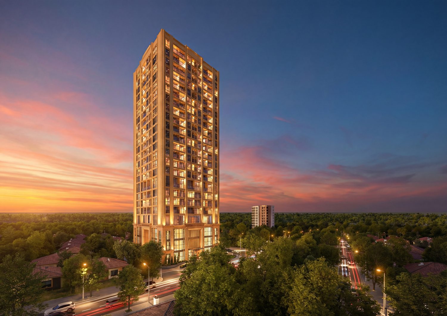 Phối cảnh Tuấn Tú Tower bừng sáng về đêm